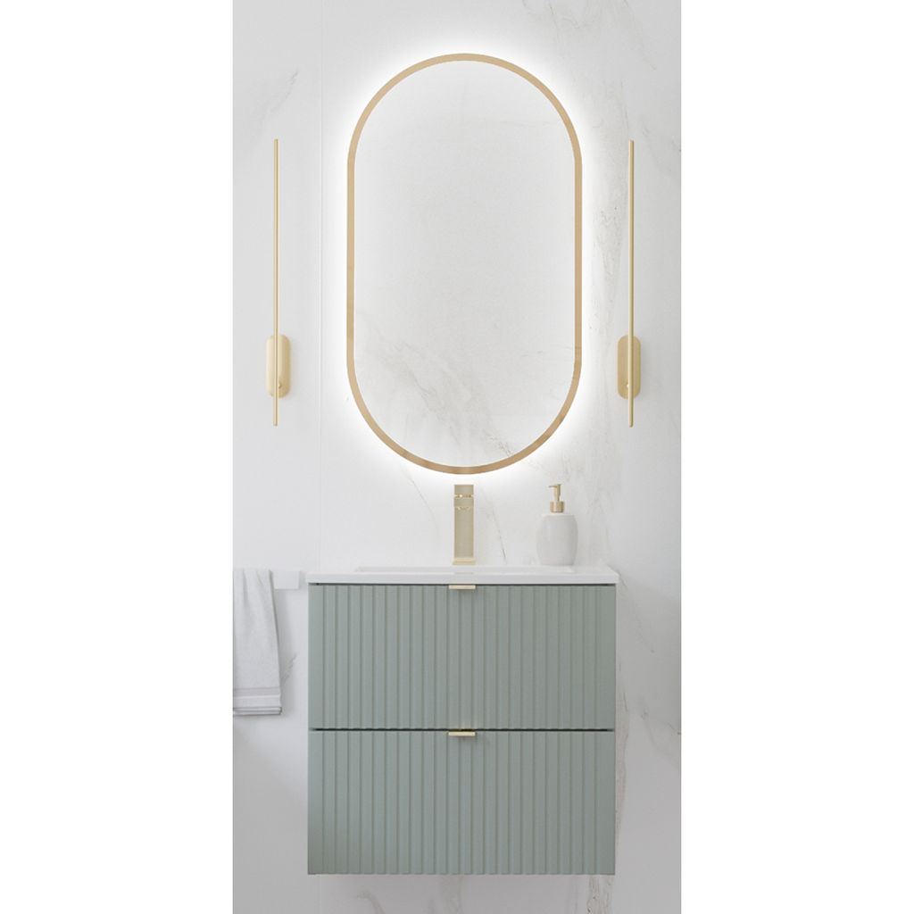Badmöbel Set 2-teilig in grün mit 60cm Waschtisch, NEWPORT-56-GREEN