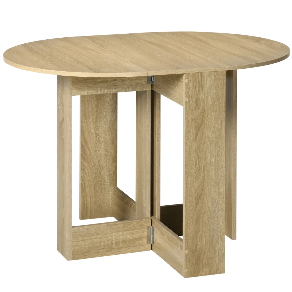 Table à manger extensible ovale en bois de chêne pour petite cuisine