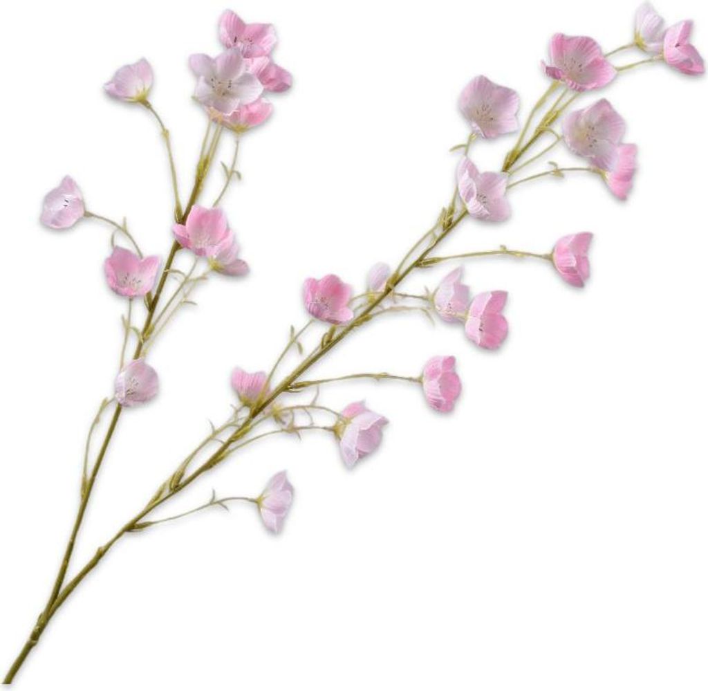 Silk-ka Künstliche Blumen – Seidenblumen, Campanula-Zweig, rosa, 94 cm, pro 2 Stück