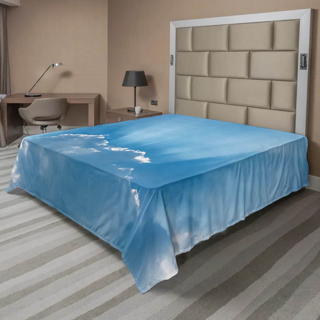 Drap Plat Doux Motif Nuages Ciel d'Été, Impression Nature 244x205 cm