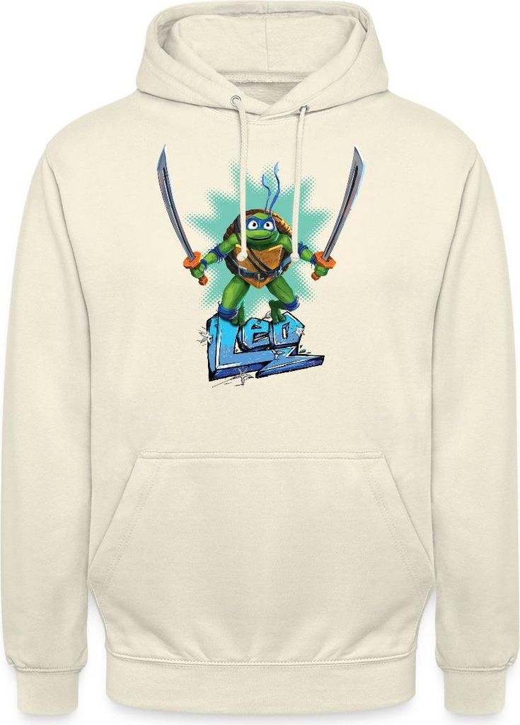 Spreadshirt TMNT Mutant Mayhem Turtle Leo Uni Hoodie, XL, Vanille-Milchshake