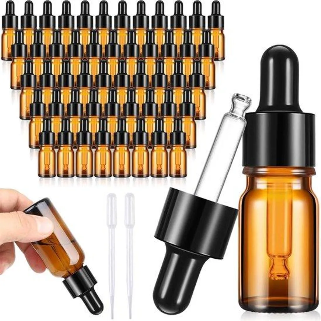 Lot de 22 flacons compte-gouttes de 10 ml en verre ambré antichoc