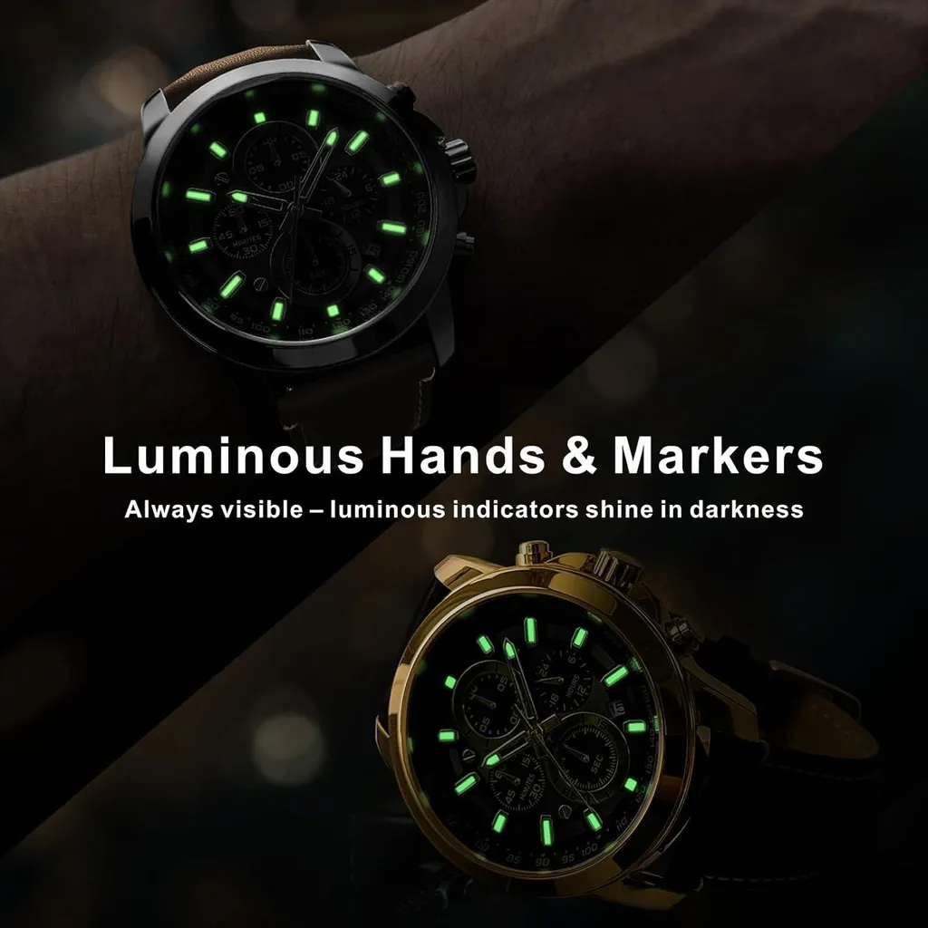 Orologio Cronografo Uomo Quarzo: Eleganza Impermeabile per Lavoro e Tempo Libero - 2