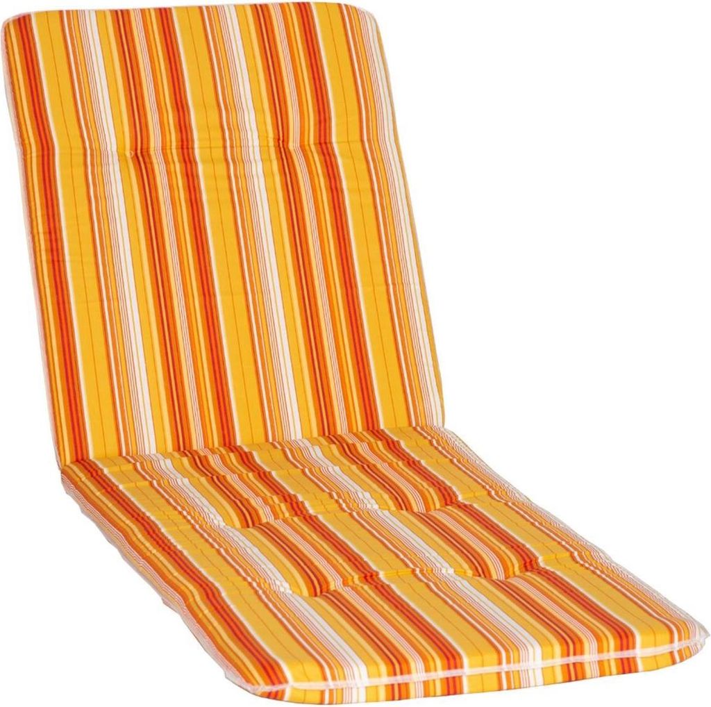 Gartenliege Auflage Edremit, Motiv - gestreift, gelb - orange, 193x60x5cm