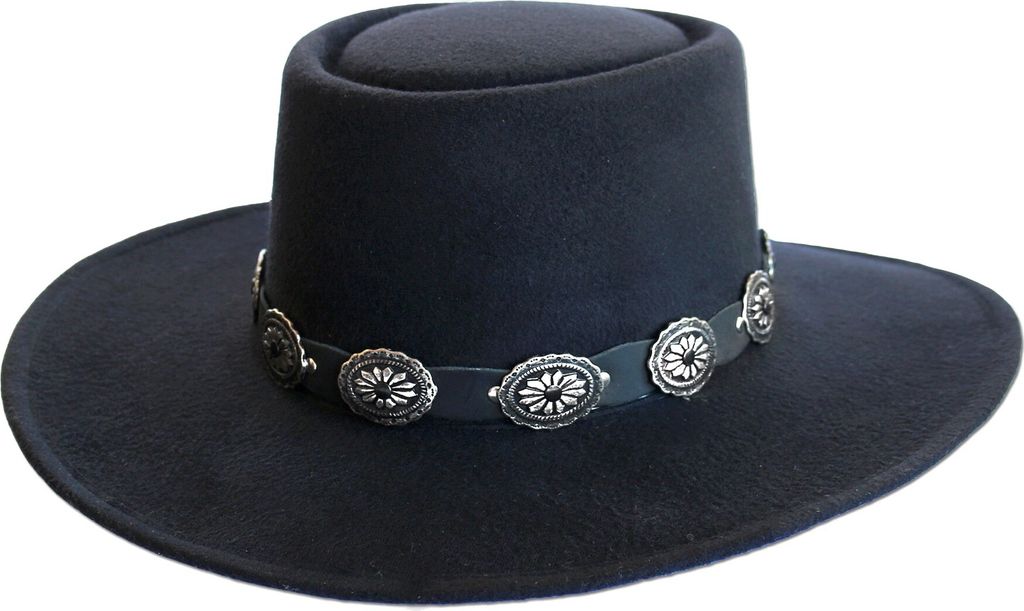 Westernhut Cowboy Biker Wollhut »JUAN« Schwarz