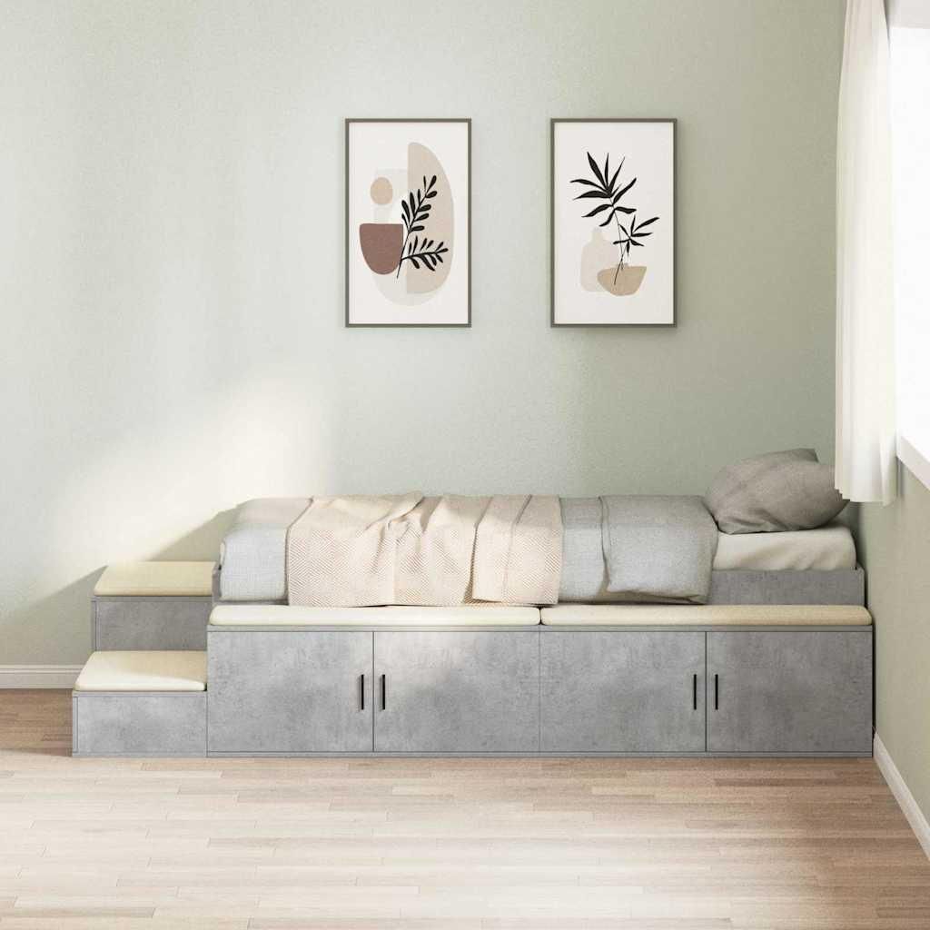 Maison Exclusive - Aufbewahrungsbettgestell Beton Grau 75 cm Holzwerkstoff