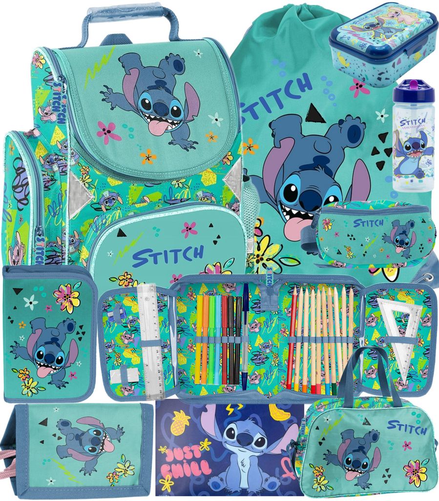 9tlg Lilo und stitch Schulranzen set Rucksack Federtasche Produktbild 