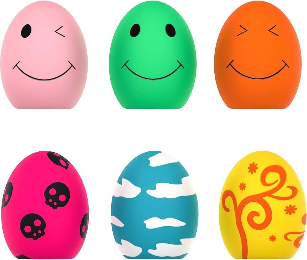 Quietschendes Spielzeug für Hunde, 6 PCS Rubber Bouncy Egg Balls mit Quietschspielzeug, Soft Latex Sound Toys interaktives Abrufspiel,Spielzeug zu...