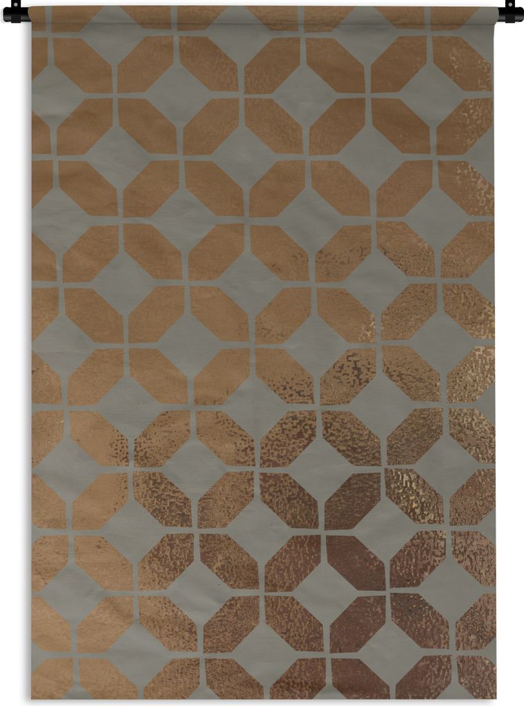 MuchoWow Wandteppich Wandbehang Muster - Gold - Figur 90x135 cm Tapisserie Dekoration Wandtuch - Baumwolle - Wandskulptur