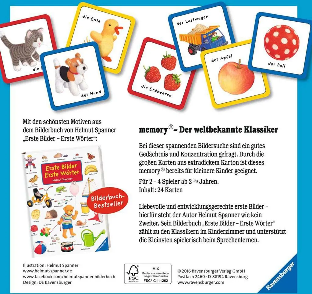 Jeu de mémoire Premier Images et Mots - Memory Éducatif Helmut Spanner - 2