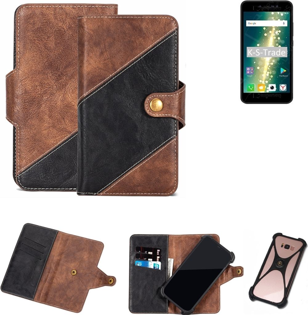 K-S-Trade Handy Hülle Schutz Hülle Schutzhülle Bookstyle Case kompatibel mit BQ Mobile BQ-5591 Jeans Handy Cover Hülle Schutztasche 1x