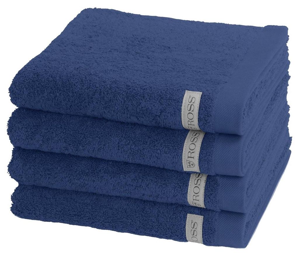 Ross Sinfonie 4 X Handtuch im Set Walkfrottee aus reiner Baumwolle 500 g/m², Hohe Saugkraft und flauschig weicher Griff, Gewebte Bordüre für ele...