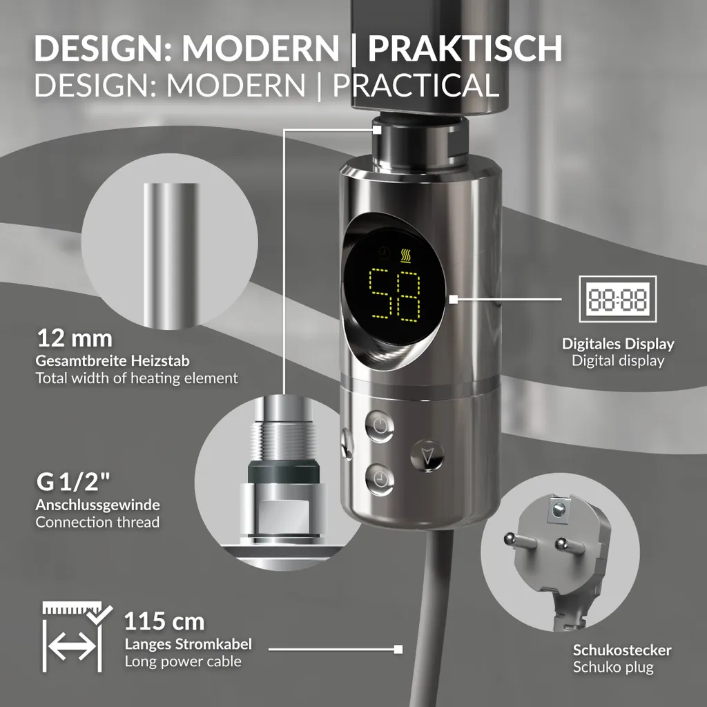 Régulateur de Température 600W avec Timer pour Sèche-Serviettes - 3