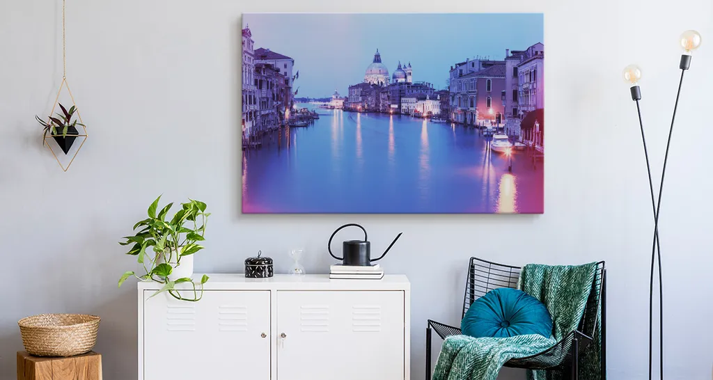 Favolosa carta da parati su tela 100x70 cm XXL stampa d'arte Venezia gondole edifici - 2