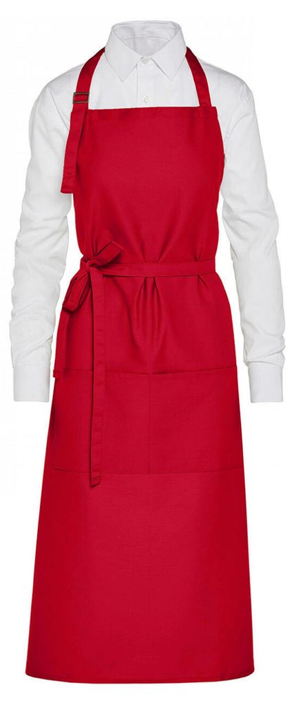 SG Accessories JG22P-REC | AMSTERDAM - Recycled Bib Apron with Pocket 78x110 cm - Farbe: Red - Größe: One Size