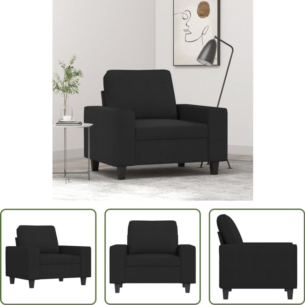 The Living Store Sessel Schwarz 60 cm Stoff