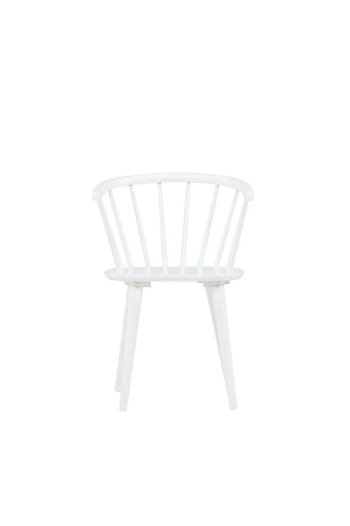 Chaise Bobby Confortable avec Accoudoirs Bois Blanc Finition Stable