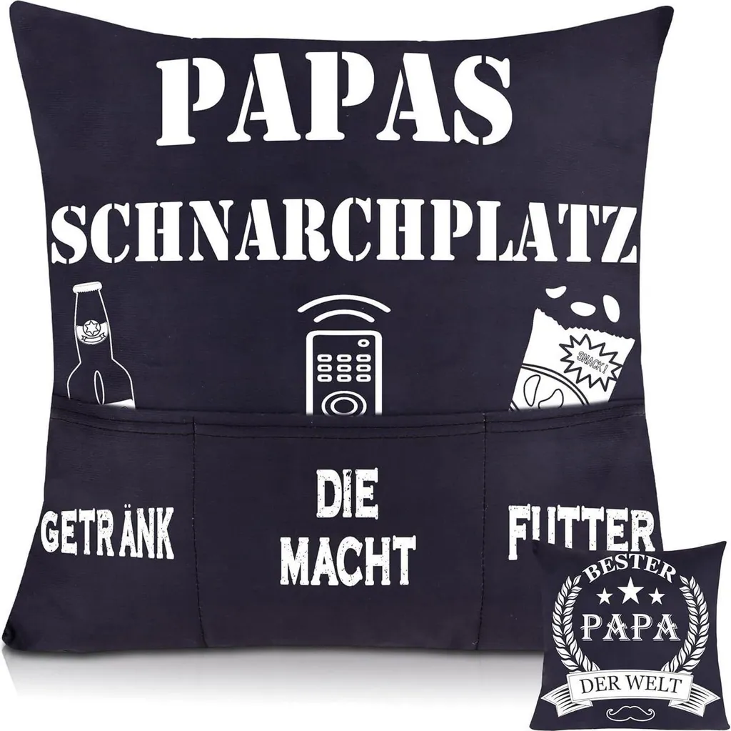 Idea Regalo Papà Federa Cuscino 45x45 Nero Festa del Papà