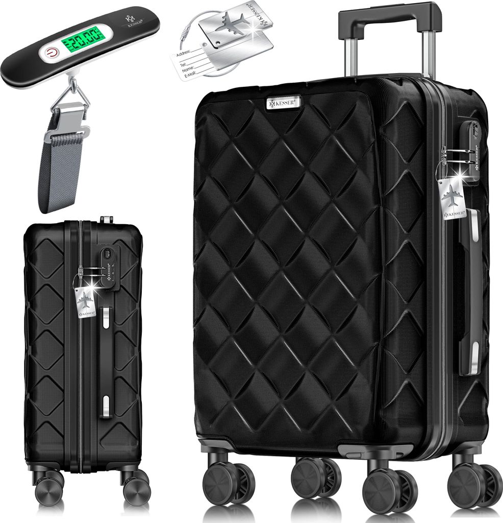 KESSER Reisekoffer | Koffer ABS Hartschalenkoffer mit Zahlenschloss, Kofferwaage & Reisebrieftasche 360° Rollen | Koffer für Business & Reise T...