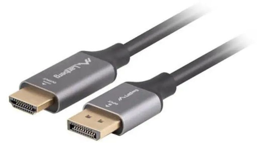 Lanberg CA-DPHD-20CU-0018-BK Video Kabel Adapter 1,8 m DisplayPort HDMI Typ A (Standard) Schwarz, Silber