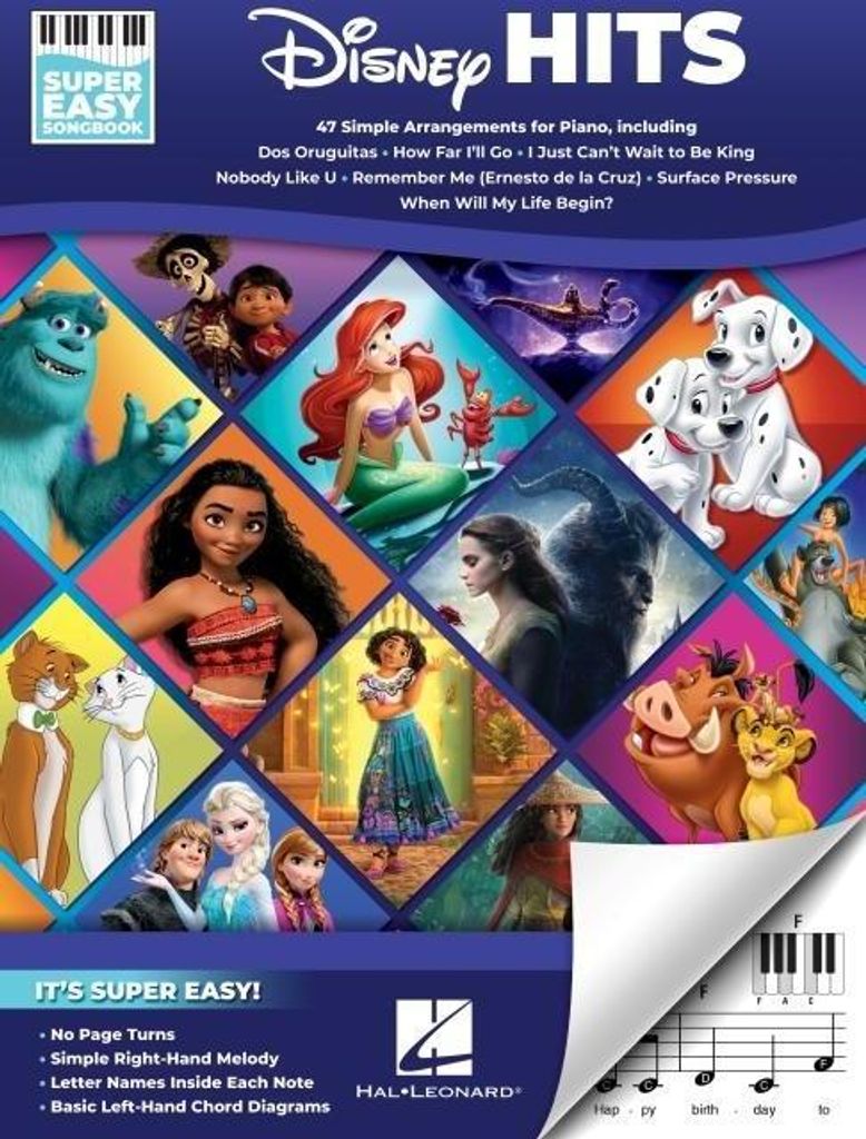 Disney Hits - Super Easy Songbook: 47 einfache Arrangements für Klavier mit Liedtexten
