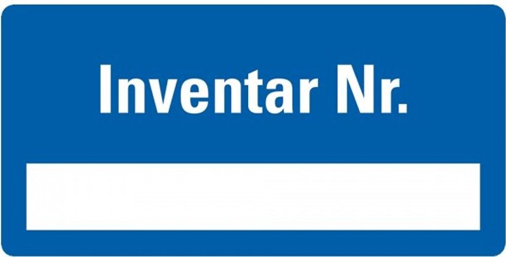 Dreifke Aufkleber I Inventaretikett Inventar-Nr., blau, Dokumentenfolie, Spe...