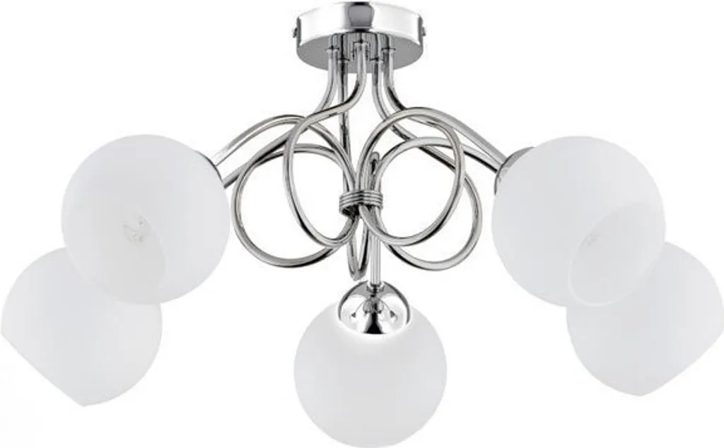 Luminaire de plafond argenté 5 spots MILA pour salon et salle à manger