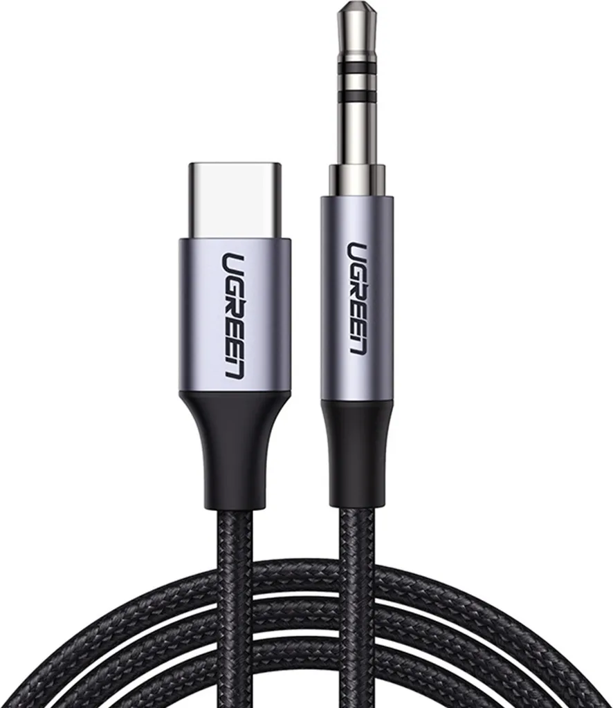Ugreen 30633 cavo audio 1 m 3,5 mm USB Tipo-C Nero, Argento