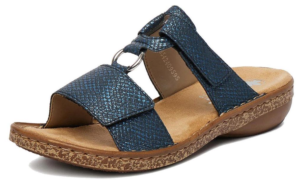 Rieker fsk damen sandalen Pantolette blau in Gr. 41 Produktbild 