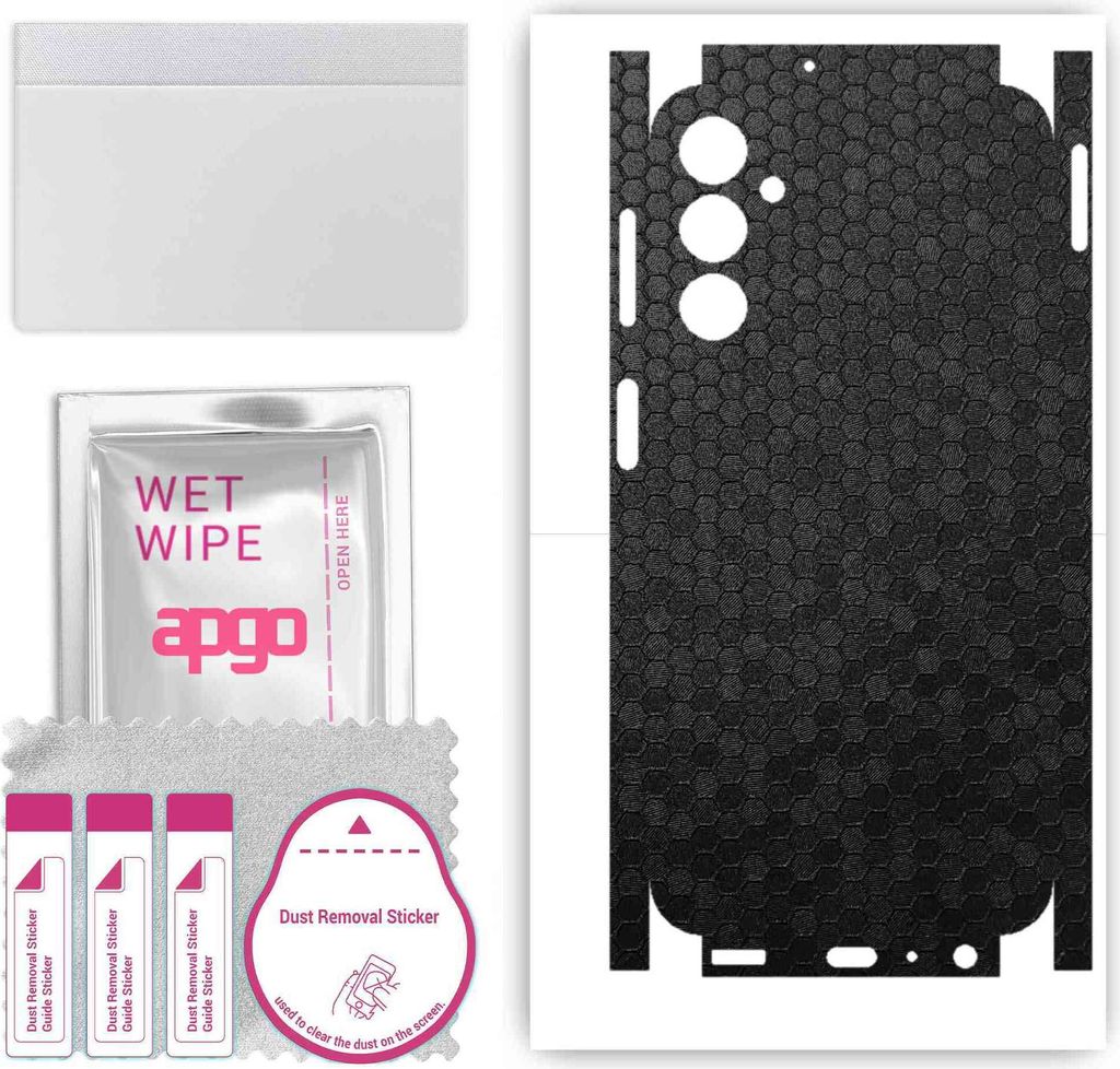 apgo Rückseite + Seiten Schutzfolie, Skin, kompatibel mit Samsung Galaxy A24, Hinten Displayschutzfolie aus Vinylfolie, kratzfest, einfache Montag...