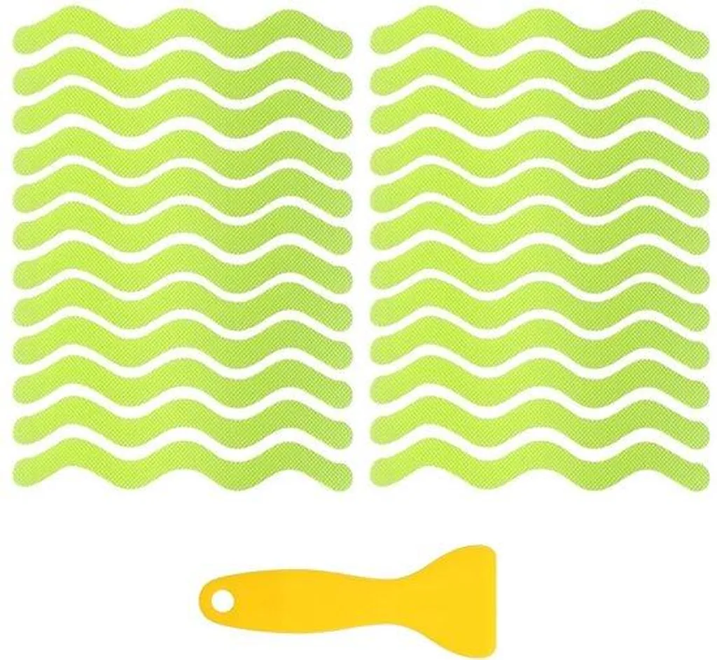 24 Bandes antidérapantes transparentes pour douche et baignoire (Vert)