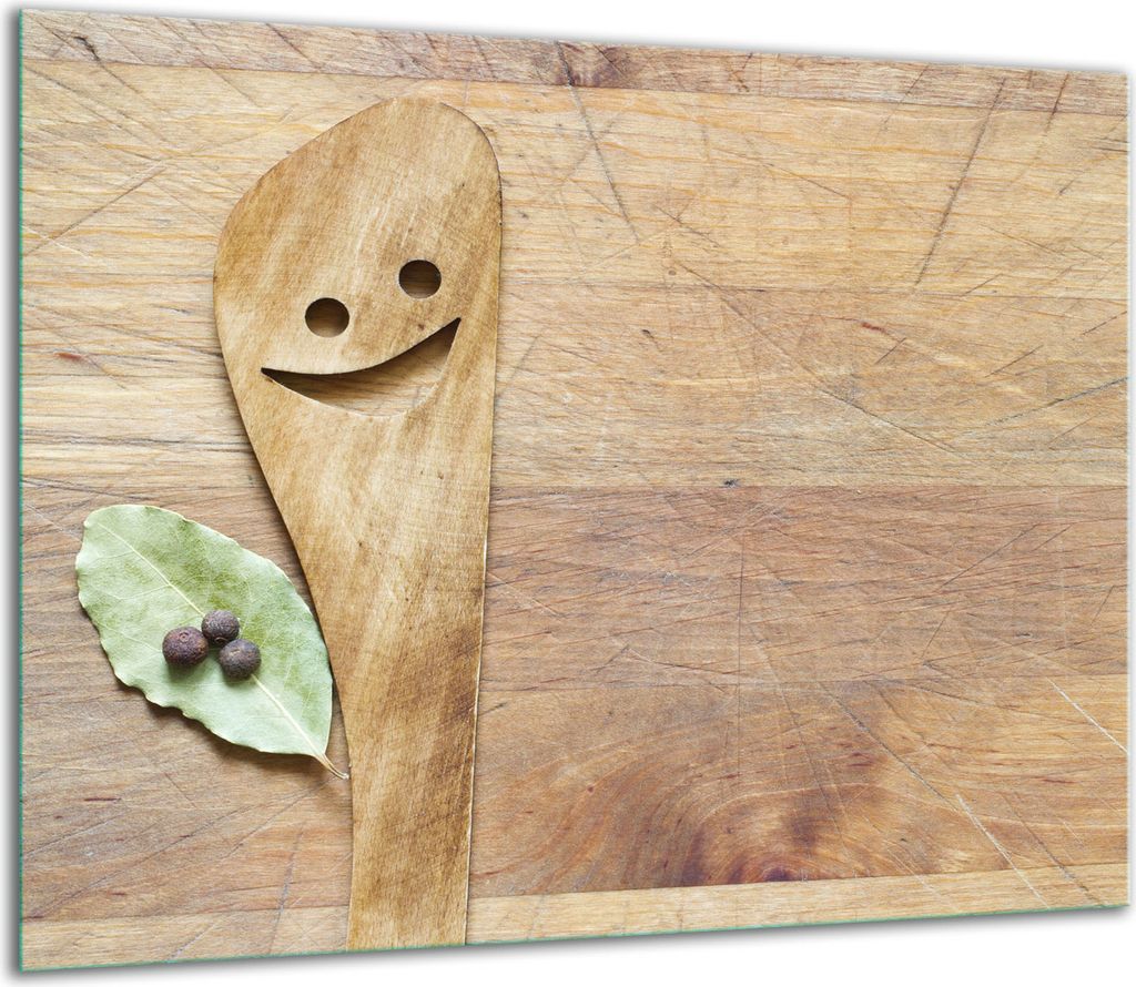 Herdabdeckplatten Glaskeramikkochfeld-Abdeckung Spritzschutz Glas 60x52cm Holz