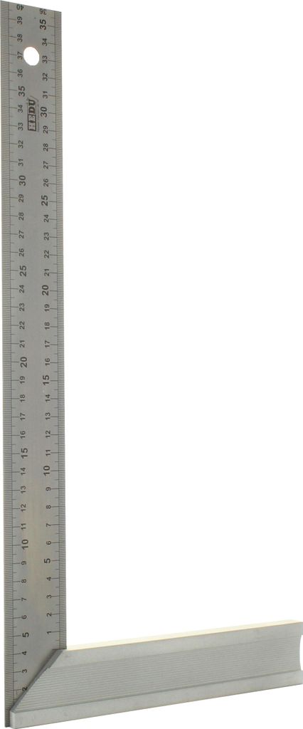 hedue Schreinerwinkel mit Anschlag - Anschlagwinkel aus Aluminium, Tischlerwinkel mit 45 / 90 Grad rechter Winkel 400 x 40 x 1 mm