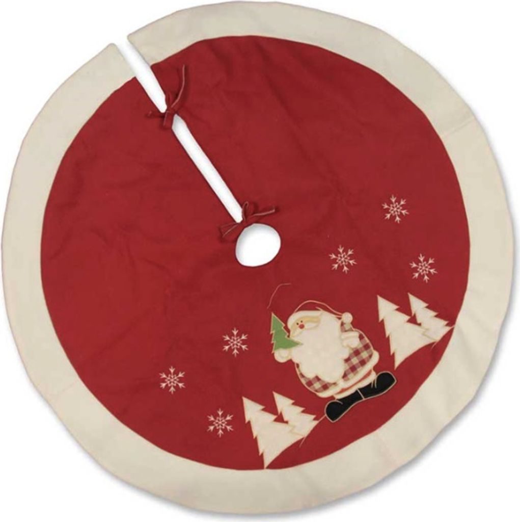 Unique Living | Jolly Weihnachtsbaumrock rot | Weihnachtsmann Durchmesser 90 | Weihnachtsbaumtuch