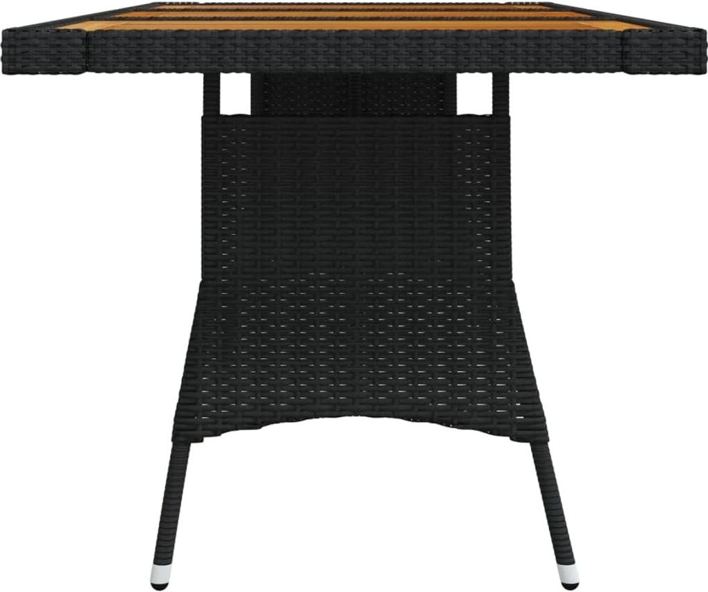 "2026 Aktion"Esstisch/Outdoor Tisch - Gartentisch - moderne Design - Balkontisch - Schwarz 160x70x72cm Poly Rattan & Massivholz Akazie DEMöbel 548...