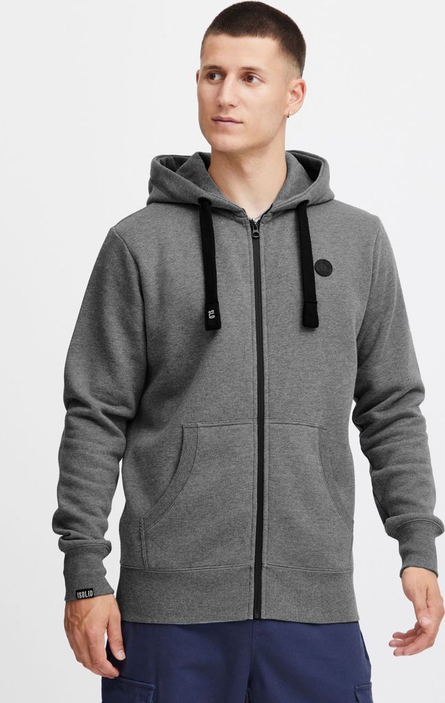 SOLID SDBene Herren Sweatjacke Kapuzenjacke Zip Hoodie mit Kapuze Reißverschluss Kängurutasche Baumwollmischung Regular fit