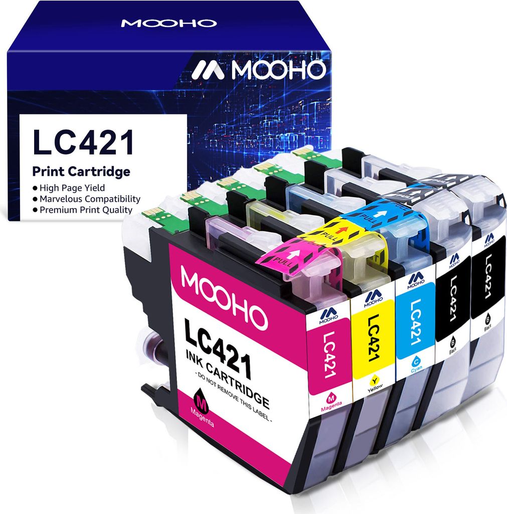 5PK LC421 Druckerpatronen kompatible für Brother LC 421 Patronen für Brother LC-421 DCP-J 1050DW 1140DW 1800DW MFC-J 1010DW