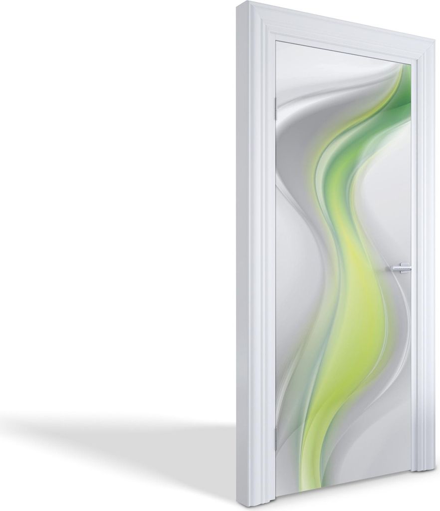 Innentür Folie Modern Selbstklebende Wandsticker Personalisiert - Grüne Welle - 85 x 205 cm