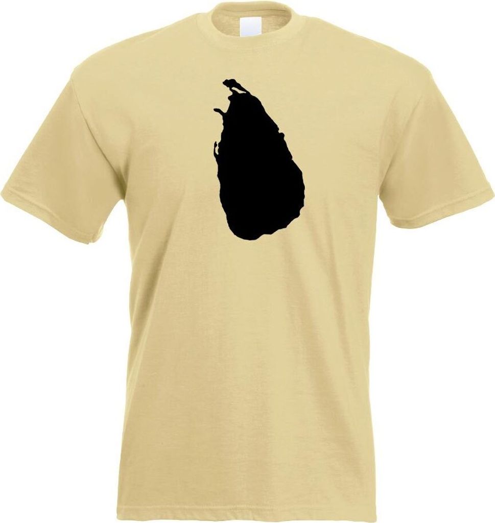 Kiwistar - T-Shirt - Khaki - Sri Lanka Umriss Kontur Herren Funshirt Bedruckt Design Sprüche Spruch Motive - mit Motiv Bedruckt - Funshirt Design ...