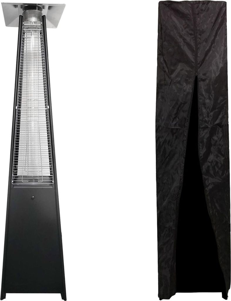 Parasol chauffant gaz STOCKHOLM 13kW acier noir + housse de Image du produit 