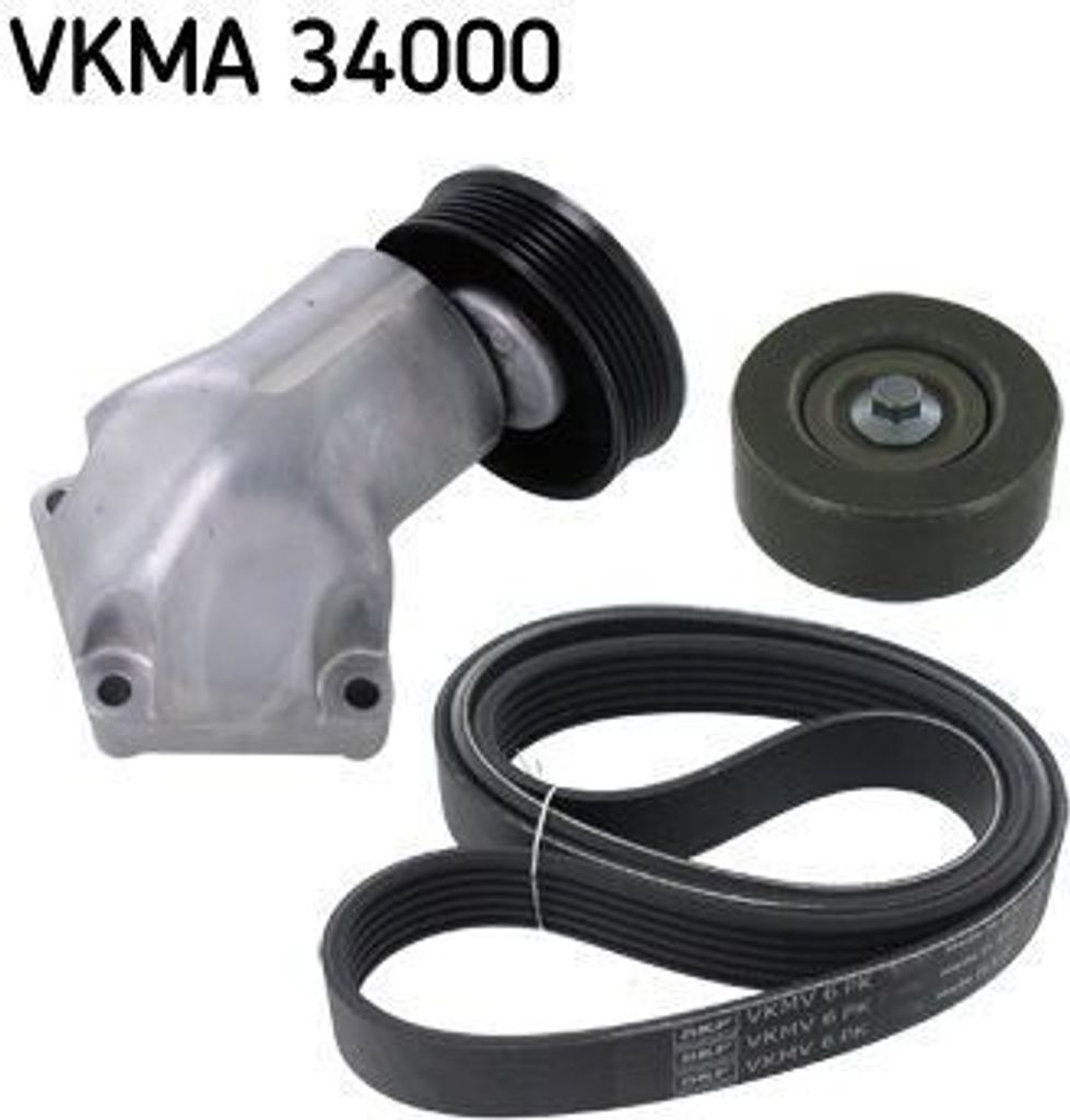 SKF VKMA 34000 Keilrippenriemensatz OE 1004481 kompatibel mit Fiesta, Puma