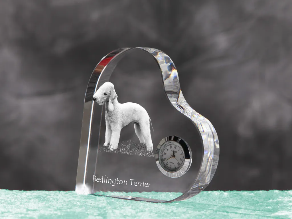 Horloge Bedlington Terrier décorative cœur pour salon et bureau chic - 5