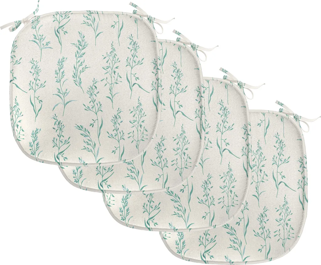 Coussin Décoratif Imperméable avec Sangles pour Sièges de Cuisine - 4x