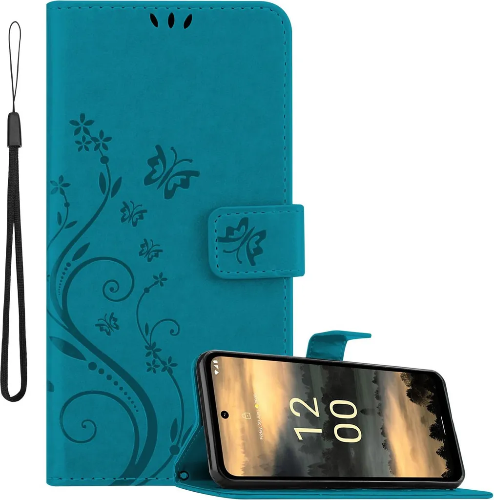 Cover Nokia XR21 Blu Floreale - Protezione Trendy Cadorabo Book Case