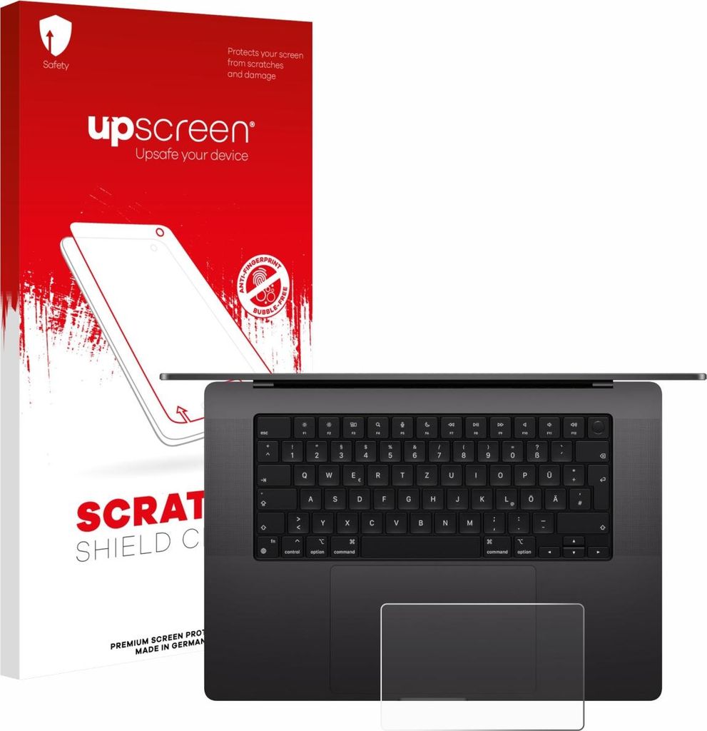 upscreen Schutzfolie für Apple MacBook Pro 16" 2024 M4 (NUR Touch Trackpad) Displayschutz Displayschutzfolie Folie Klar Transparent
