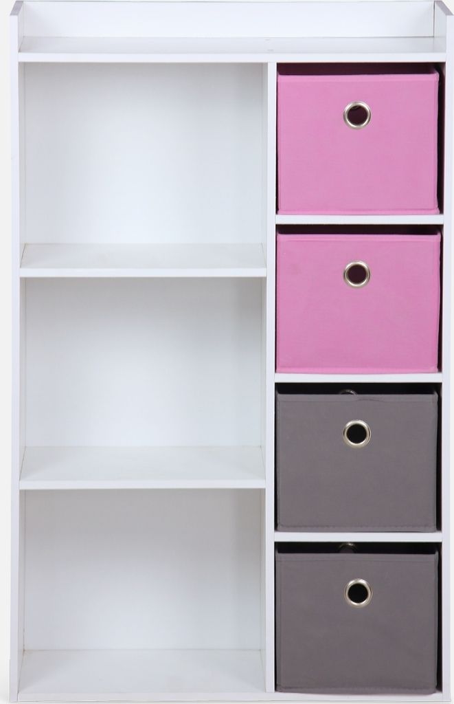 sweeek - Kinderschrank in weiß - Rosa Produktbild 4
