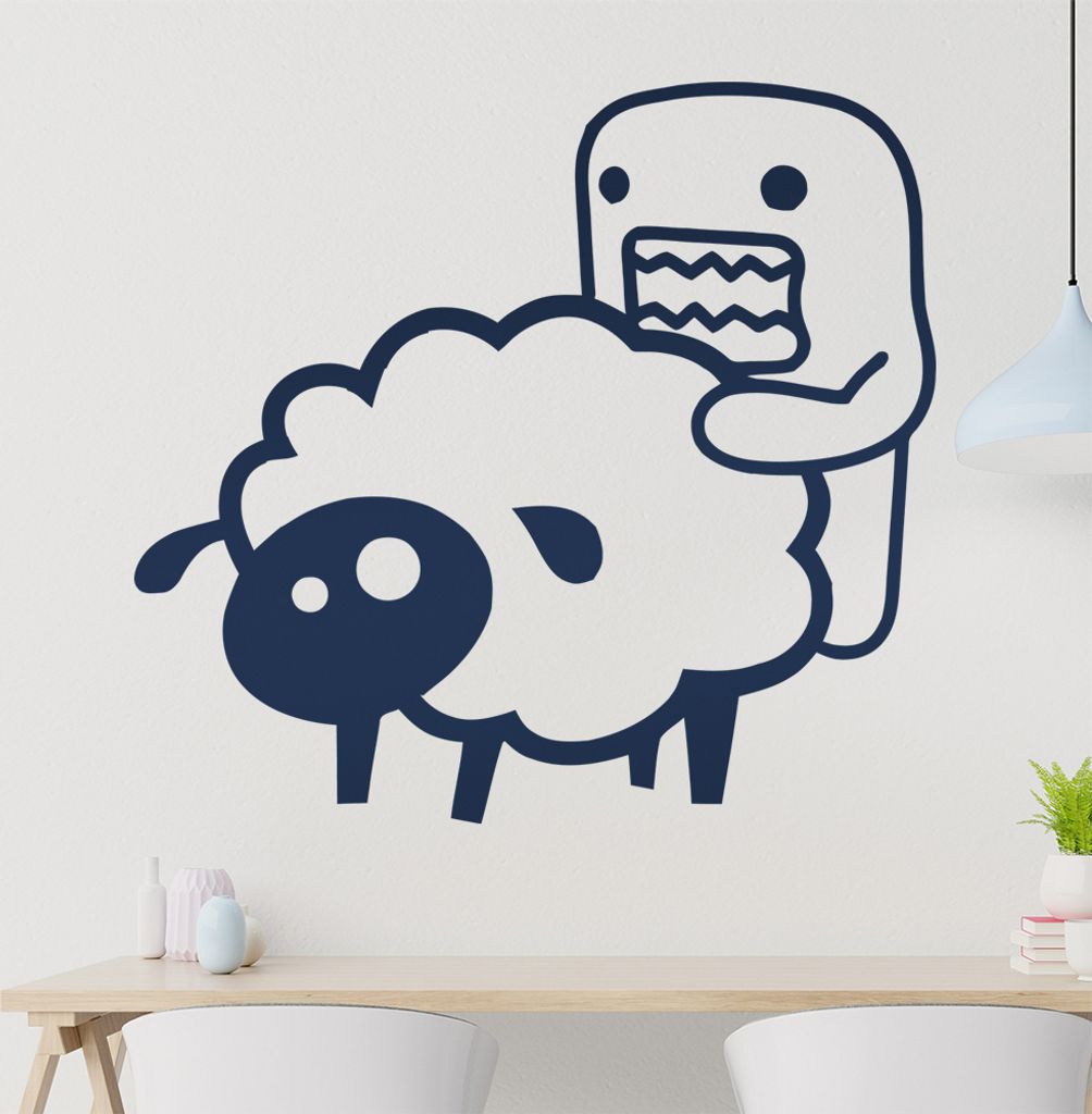Domo Sheep Wandtattoo in 6 Größen - Wandaufkleber Wall Sticker - Dekoration, Küche, Wohnzimmer, Schlafzimmer, Badezimmer