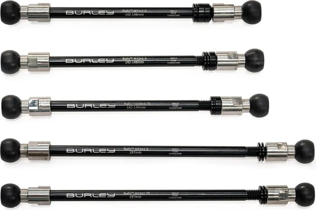 Axe de roue 197mm Burley Ballz 12x1,75 noir ultra résistant pour VTT
