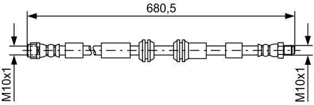 BOSCH 1 987 481 734 - OE A 166 420 03 48 Bremsschlauch für M-Klasse (W166), GLS (X166), GLE (C292), GLE (W166), GL-Klasse (X166)