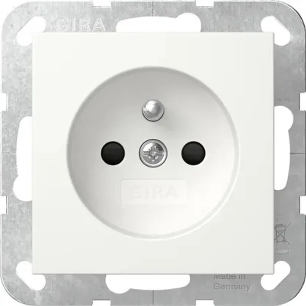 Gira Prise 448527 Système 55 avec Protection Surtension SP Blanc Pur